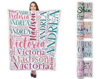 Personalized Blanket, Custom Blanket with Name, Name Blanket for Adults, Anniversary Gift, Throw Blanket Gift for Girlfriend, Gifts for Her