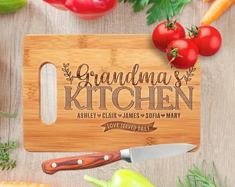 Grandma's Kitchen Cutting Board, Personalized Cutting Board for Grandma, Gift for Grandma, Kitchen Gift, Birthday Gift, Custom Cutting Board