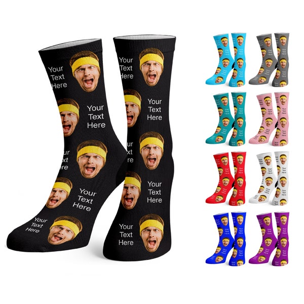 Photo Socks ,Custom Face Socks w Text, Men's Gifts, Funny Gifts for Him, Personalized Socks, Gag Gift for Him, Custom Face Socks