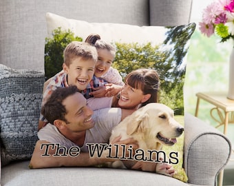 Custom Pillow with Photo, Anniversary Gift, Personalized Pillow Case, Photo Pillowcase, Housewarming Gift, Throw Pillowcase, Canvas,White