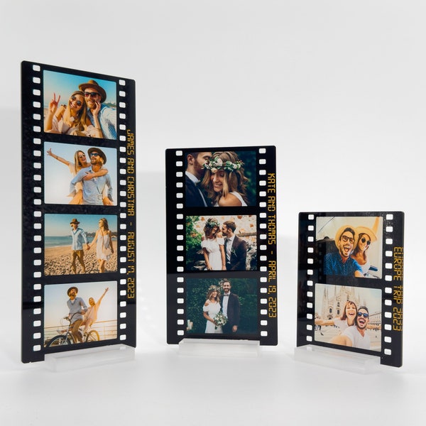 Personalised Memory Film Acrylic, Couples Gift, Customized Film, First Anniversary Gift, Film Roll Gift, Wedding Gift for Couple, Photo Gift