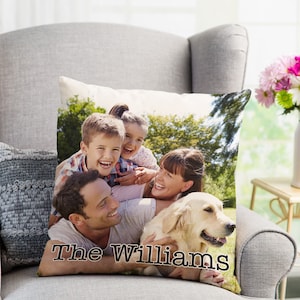 Custom Pillow with Photo, Anniversary Gift, Personalized Pillow Case, Photo Pillowcase, Housewarming Gift, Throw Pillowcase, Canvas,White