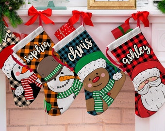 Personalized Christmas Stocking, Stocking for Holiday Decoration, Christmas Gifts, Stocking for Children, Holidays 2023, Santa, Deer, Xmas