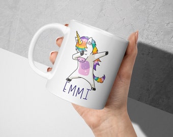Dabbing Unicorn Coffee Mug Glitter Unicorn Coffee Cup 11 Ounce