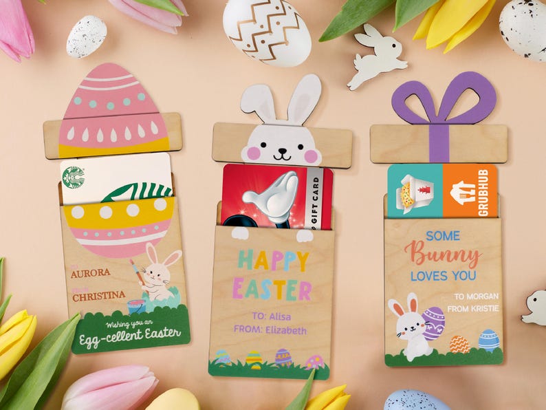 Easter Gift Card Holder Personalized, Easter Basket Stuffers, Custom ...
