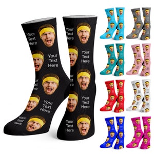 Photo Socks, Custom Socks, Custom Face Socks w Text, Men's Gifts, Groomsmen Socks, Funny Gifts for Him Personalized Socks, Gag Gift for Him image 9