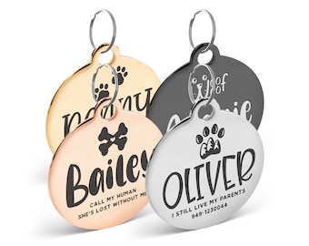 Personalized Pet Tag • Custom Dog Tag • Cat Tag • Cat Collar Tag • Cat ID Tag • Dog ID Tag • Dog Name Tag • Stainless Steel Dog Tag