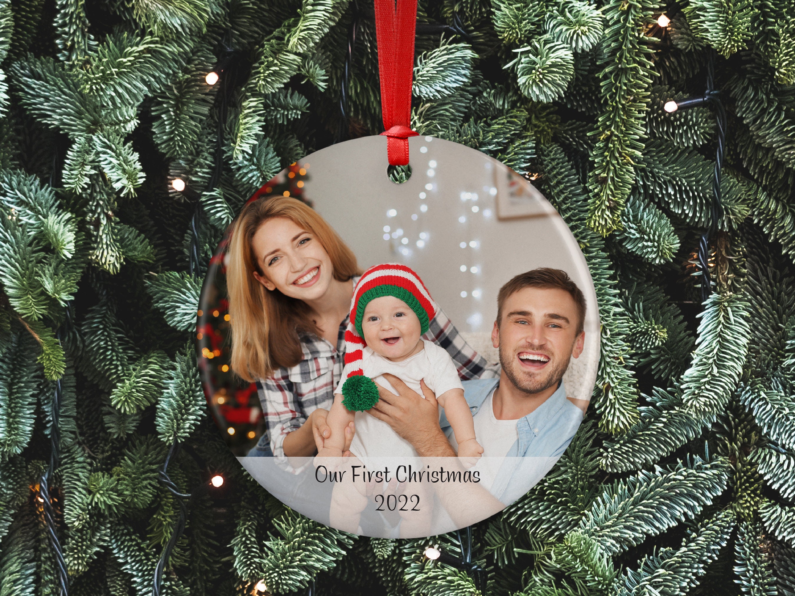 Custom Photo Ornament Personalized Photo Christmas Ornament Etsy