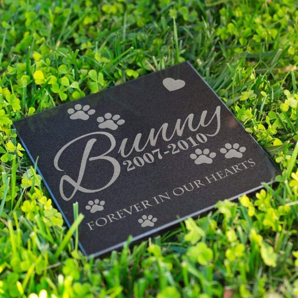 Personalized Memorial Pet Stone For DogCat Laser Engraved Customized Garden Stone Grave Marker Headstone Pet Loss Custom Pet Monument