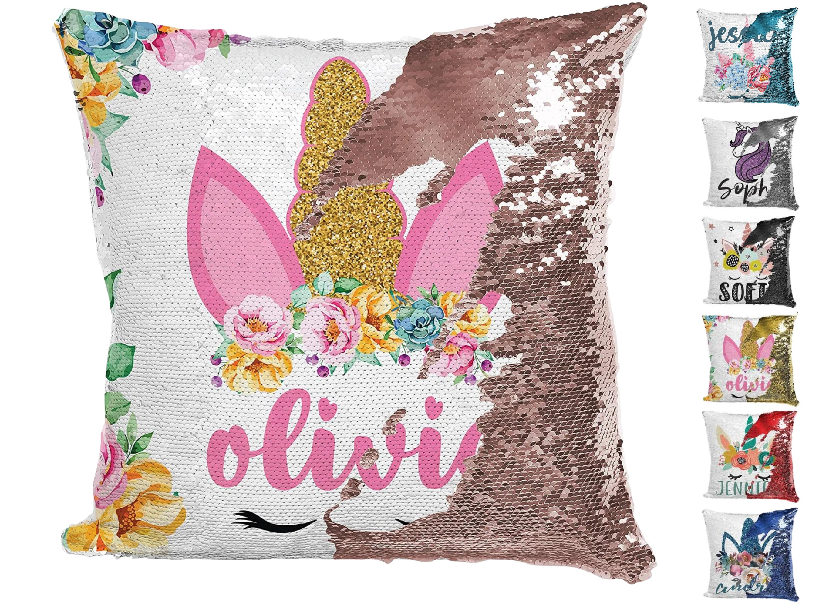 uitlijning moederlijk Inwoner Personalized Unicorn Sequin Pillow Unicorn Room Decor - Etsy België