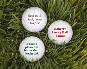 Pelotas de golf personalizadas, pelotas de golf con texto personalizado, regalo para papá golfista, regalo divertido de golf para papá, pelotas de golf para padrinos de boda, regalo para golfistas