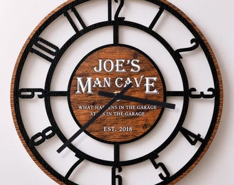 Reloj de pared personalizado para papá, regalos del Día del Padre para papá, reloj personalizado para el garaje de papá, el mejor papá del mundo, reloj para el taller de papá, regalo de los niños para el abuelo