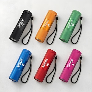 Personalized LED Flashlight, Birthday Gifts for Dad, Flashlight with Name, Camping Gifts for Him, Gifts for Kids, Mini Flashlight