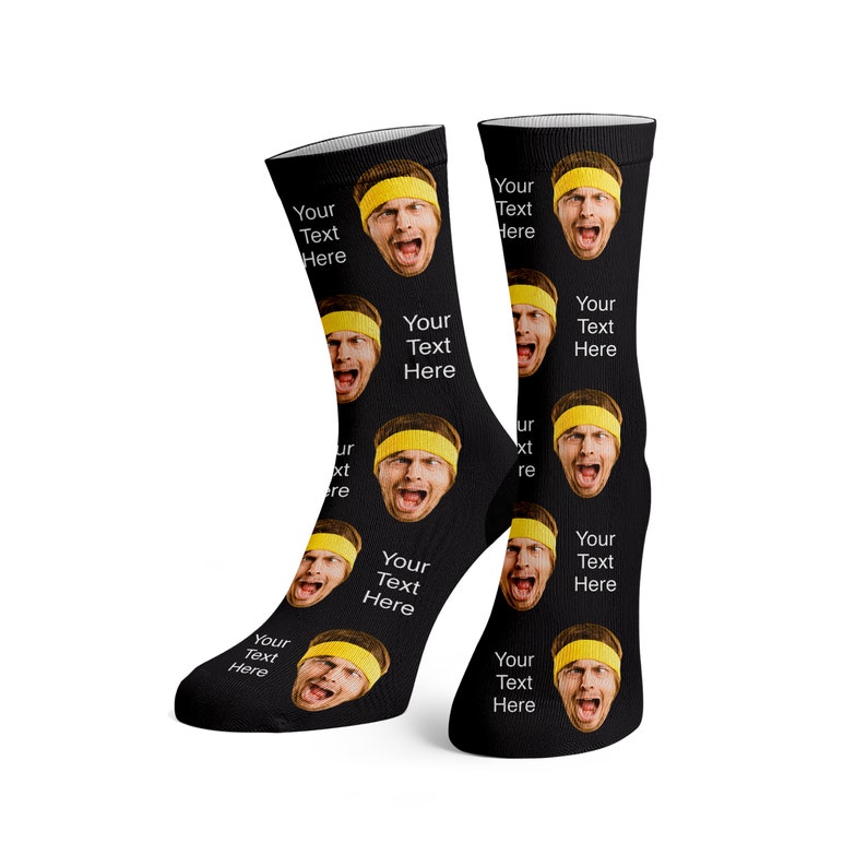 Photo Socks, Custom Socks, Custom Face Socks w Text, Men's Gifts, Groomsmen Socks, Funny Gifts for Him Personalized Socks, Gag Gift for Him image 7