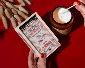 Personalized Couples Matchbox Wood, Valentines Gifts for Couple, Custom Wood Matchbox, Housewarming Gift, Anniversary Gift, Engagement Gift