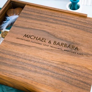 Wedding Memory Box, Wedding Keepsake Box, Wood Storage Box for Photos Cards, Anniversary Gift for Couple, Bridal Shower Gift, Memory Box