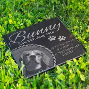 Personalized Pet Memorial Stone For Dog & Cat Laser Engraved Customized Garden Stone for Pet Grave Marker for Cat and Dog Pet Monument #GR3
