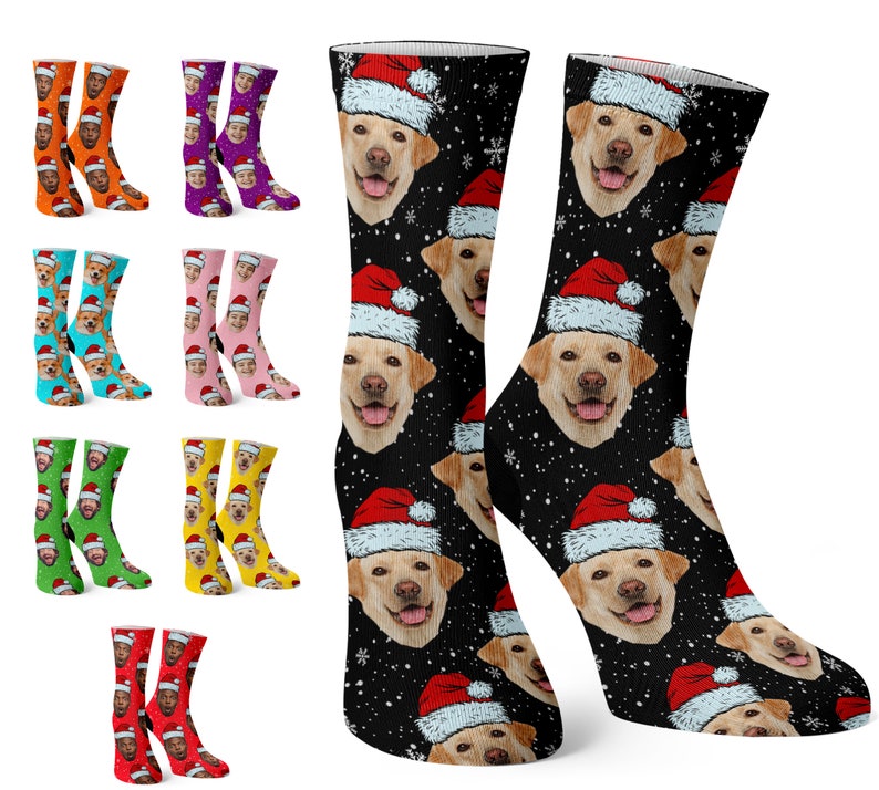 Custom Christmas Socks, Face Socks, Christmas Socks Personalized, Christmas Gag Gift, Picture Socks Customized Funny Photo Gift For Him, Her image 4