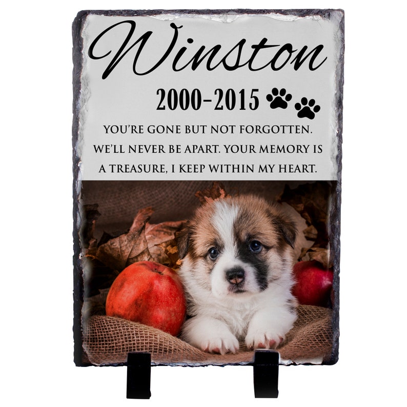 Pet Memorial Stone, Pet Grave Marker, Dog Garden Stone, Memorial Stone for Dog, Granite Dog Memorial, Cat Memorial, Memorial Stone w/ Photo Bild 7