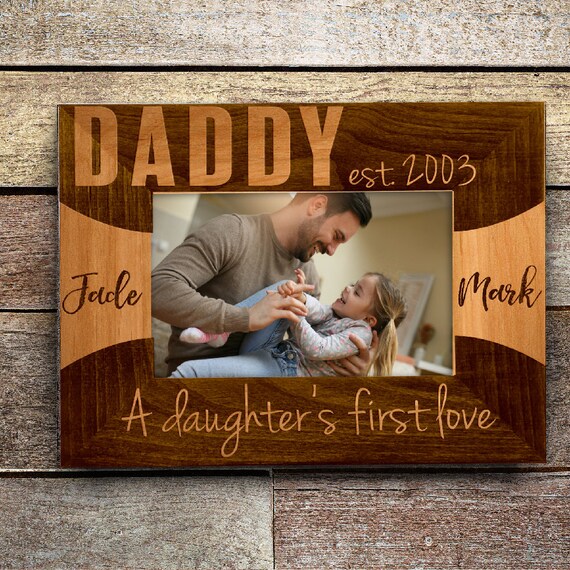 Personalized Father S Day Gift Wooden Picture Frame Laser Image 0