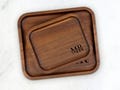 Valet Tray for Dad, Valentines Day Gifts, Dad Birthday Gifts, Custom Engraved Wood Tray, Wood Catch All Tray, Leather Tray for Men