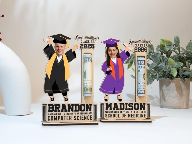 Graduation Money Holder Personalized, Custom Photo Graduation Gift, Class of 2026 High School Graduation Gift for Graduates Senior Grad Gift