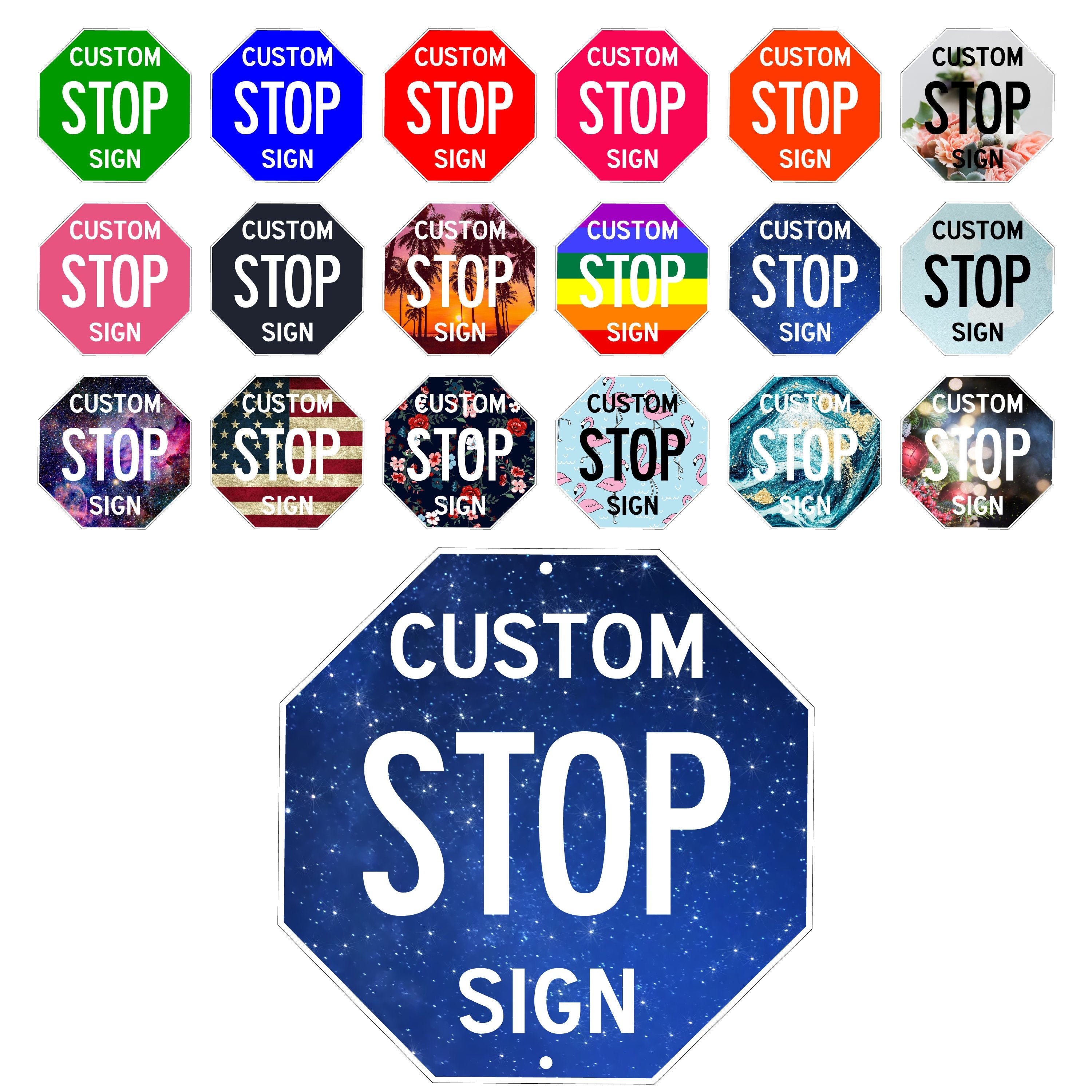 Custom Stop Sign, Traffic Stop Sign, 12" X 12" 'add Your Text ...