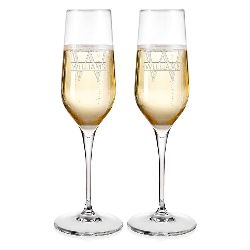 Champagne Flutes Personalized, Engagement Gifts, Engraved Champagne Flutes, Wedding Gift, Wedding Champagne Flutes, Custom Champagne Flutes image 7