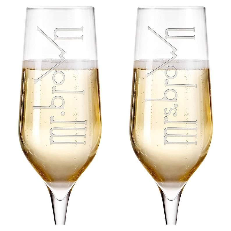 Champagne Flutes Personalized, Engagement Gifts, Engraved Champagne Flutes, Wedding Gift, Wedding Champagne Flutes, Custom Champagne Flutes image 9