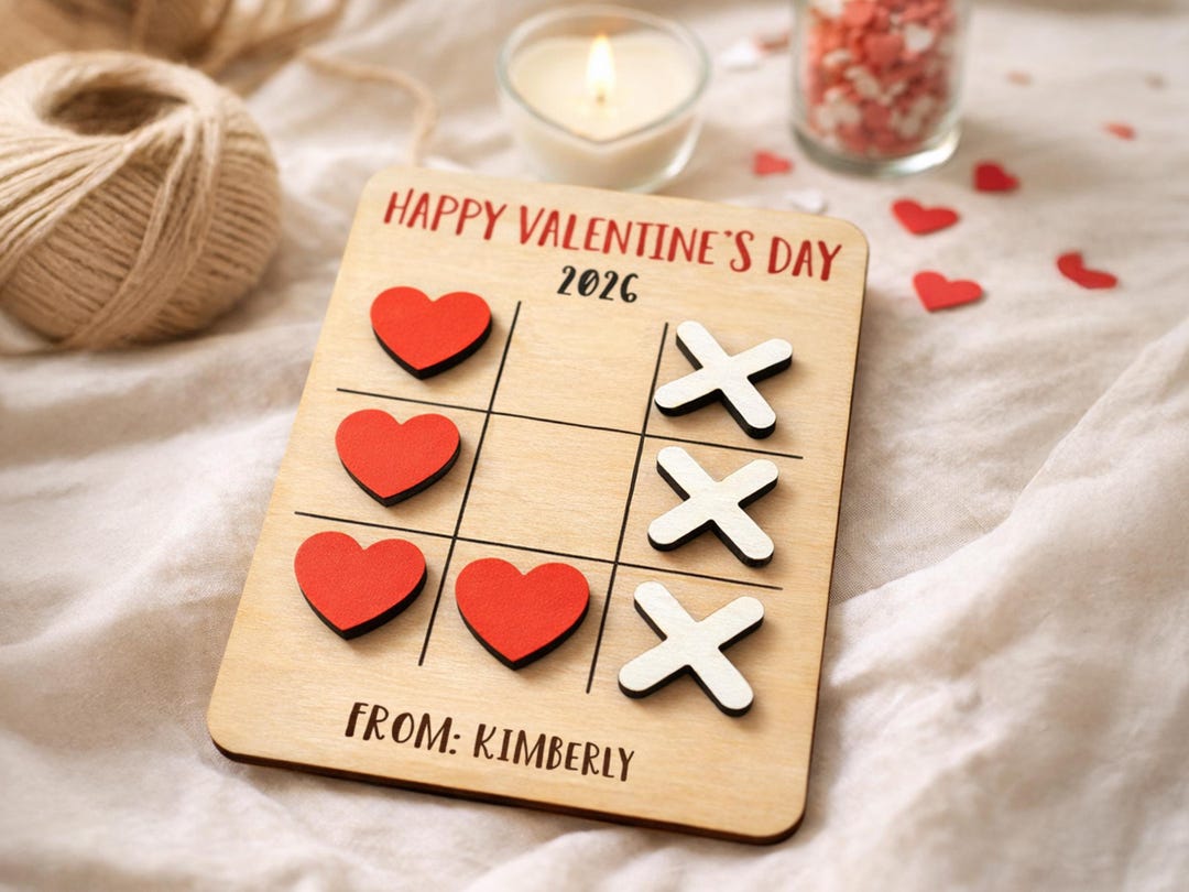 Personalized Tic Tac Toe Valentines Day Game, Kids Valentines Day ...