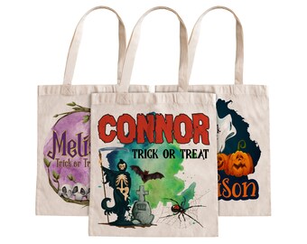 Personalized Trick or Treat Bag, Halloween Tote Bag Personalized, Halloween Bags for Kids, Halloween Gift, Halloween Unique, Gift for Kids