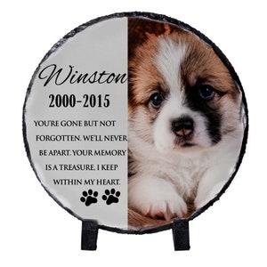 Pet Memorial Stone, Pet Grave Marker, Dog Garden Stone, Memorial Stone for Dog, Granite Dog Memorial, Cat Memorial, Memorial Stone w/ Photo Bild 6