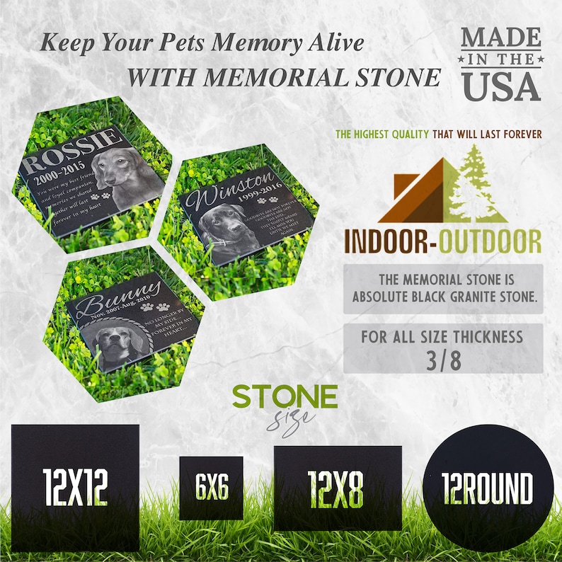 Pet Memorial Stone, Dog Memorial Stone, Personalized Pet Memorial Gift, Dog Memorial Gift, Pet Headstone, Pet Grave Stone, Pet Grave Marker image 3