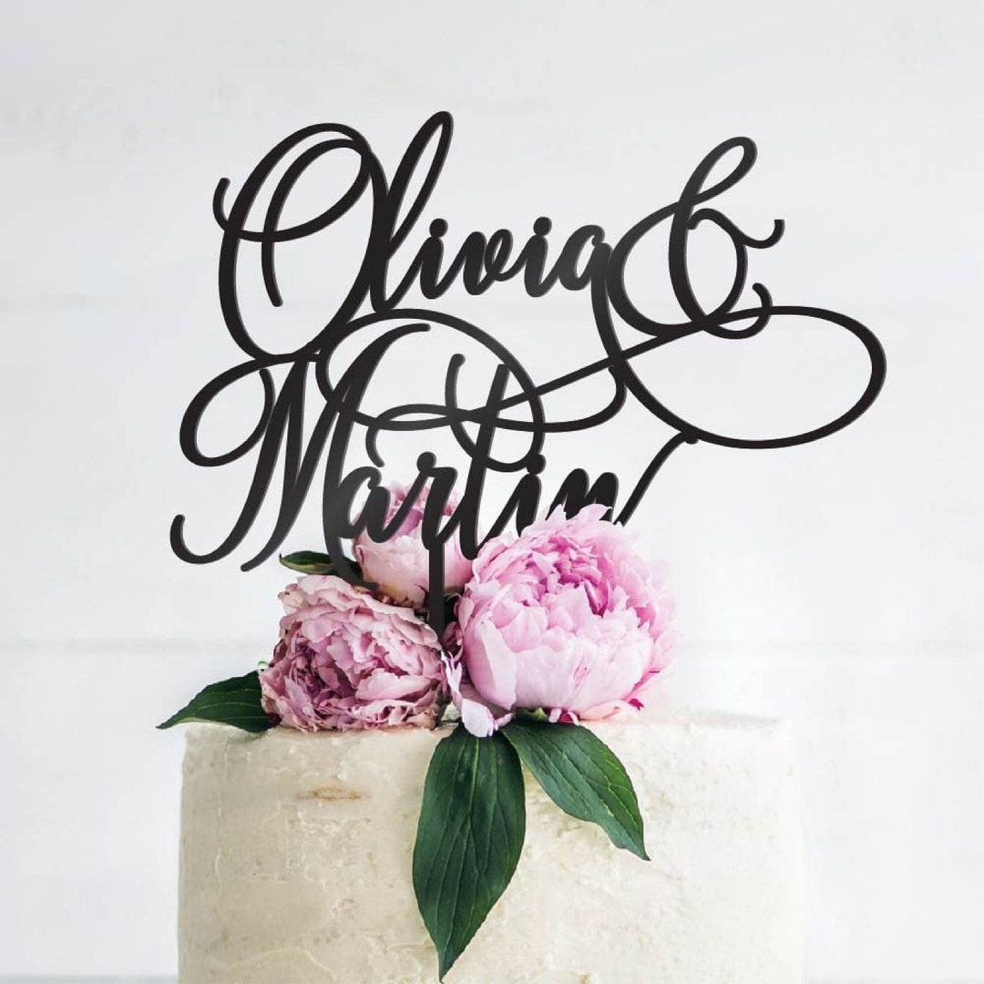 Personalized Wedding Cake Topper Mr. Mrs. Cake Toppers W/names, Couple