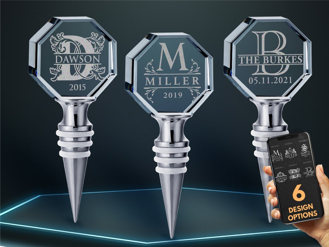Wine Stopper Personalized, Wedding Favor, Custom Engraved Bottle