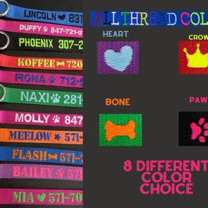 Embroidered Dog Collar, Personalized Dog Collar, Custom Dog Collar, Personalized Pet Collar, Dog Collar with Name, Embroidery Dog Collar