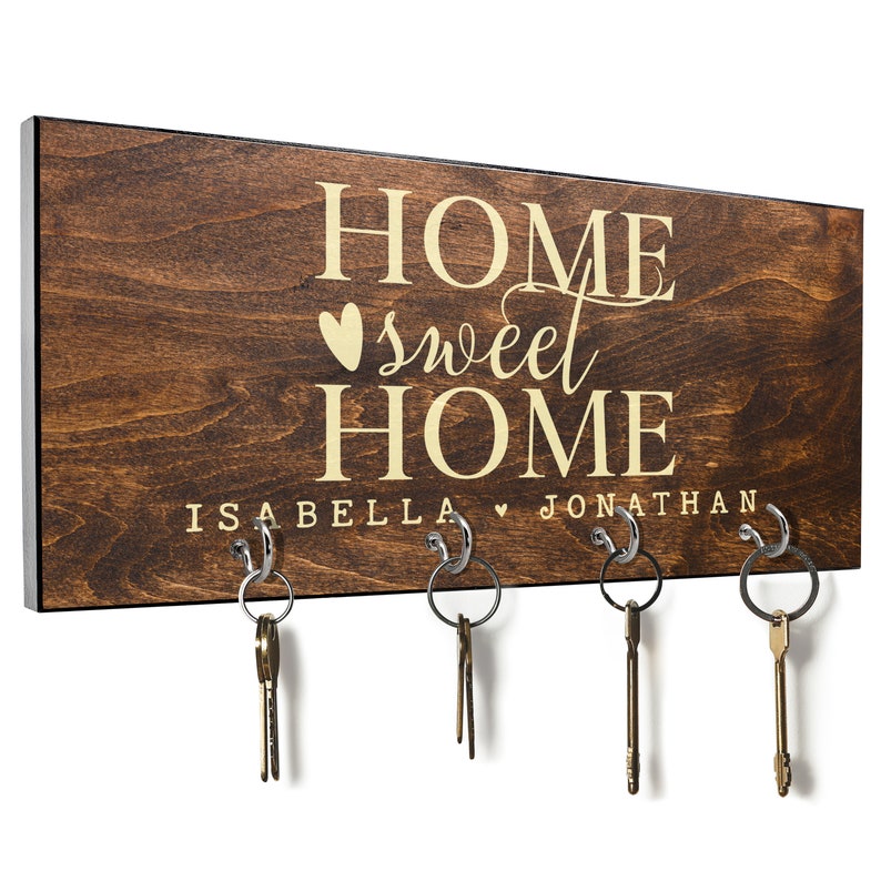 Housewarming Gift, Personalized Key Holder for Wall, New Home Gift, Custom Key Hanger, First Home Gift, Realtor Closing Gift, Newly Wed image 7