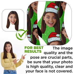 Custom Christmas Socks, Face Socks, Christmas Socks Personalized, Christmas Gag Gift, Picture Socks Customized Funny Photo Gift For Him, Her image 5