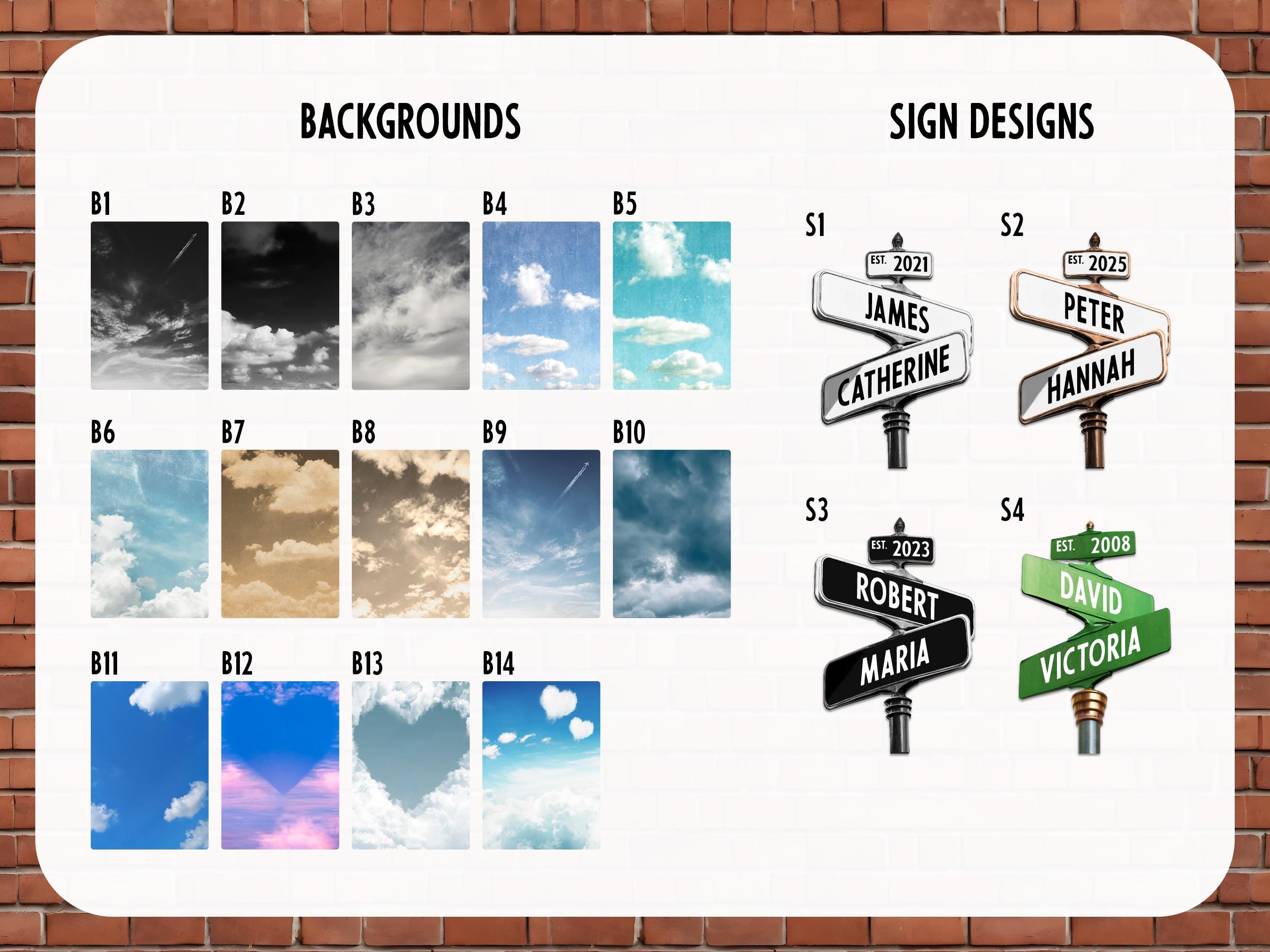 Strret Sign Photo Cards Personalized Vintage Street Sign, Gifts for Her, Custom Name and Date ...