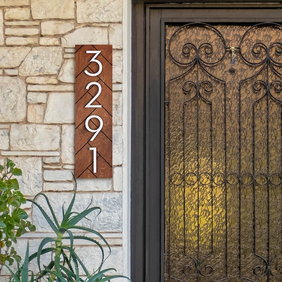 House Number Sign, Address Sign, Address Plaque, House Number Plaque, Address Numbers, House Number Plate Personalized, Vertical Sign