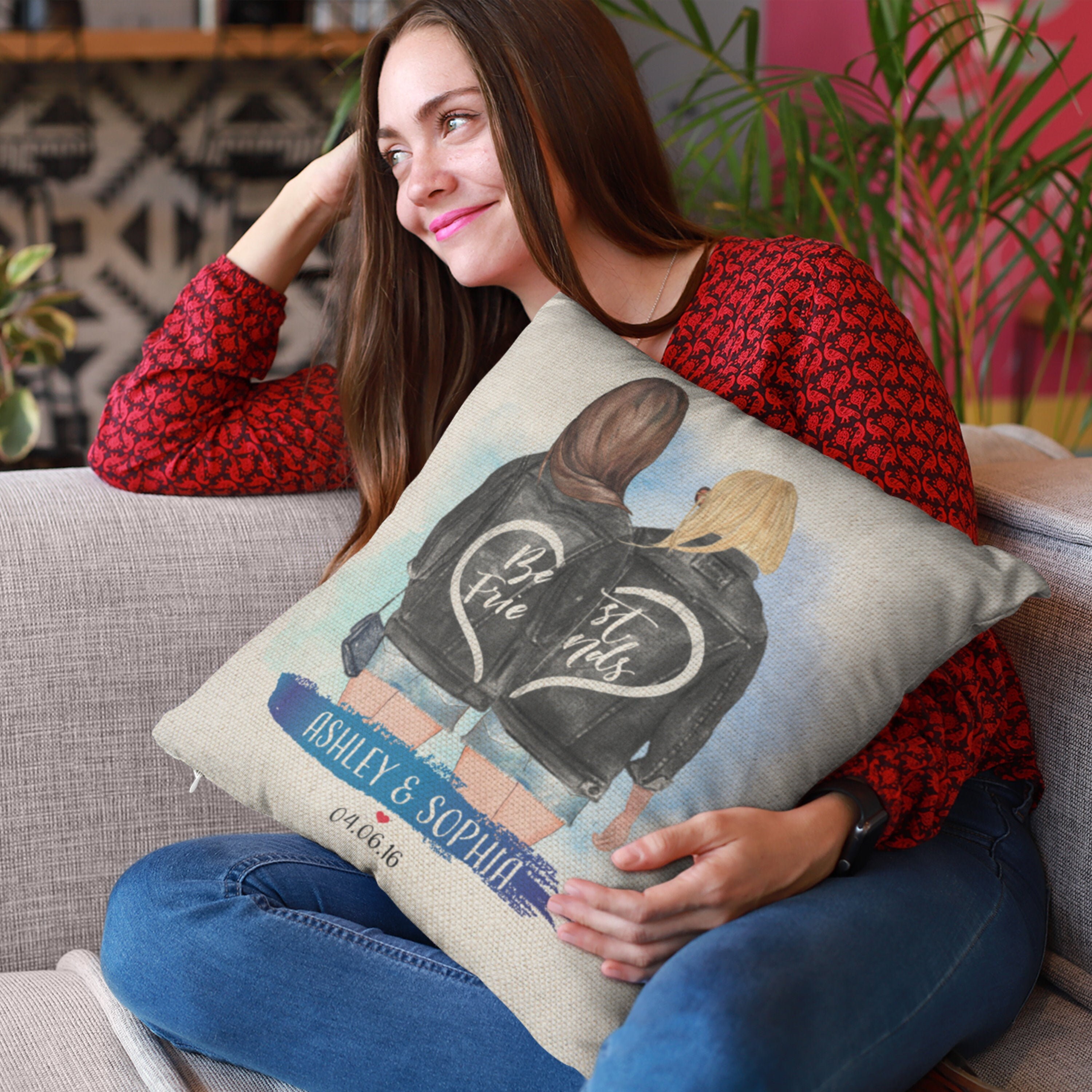 Personalized Best Friend Pillow Case Long Distance Friendship Etsy