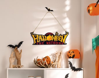 Halloween Decor, Personalized Halloween Sign, Halloween Door Hanger, Custom Halloween Sign, Halloween Decoration, Farmhouse Halloween
