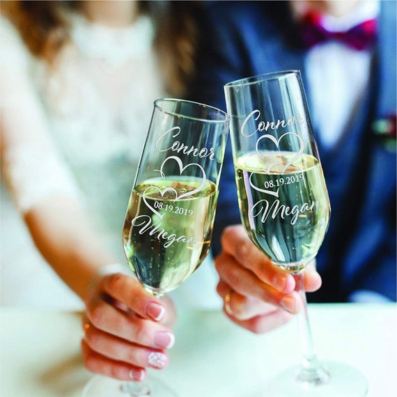 Personalized Matching Couple Wine Glasses for Valentine's Day