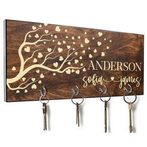 Housewarming Gift, Personalized Key Holder for Wall, New Home Gift, Custom Key Hanger, First Home Gift, Realtor Closing Gift, Newly Wed image 9