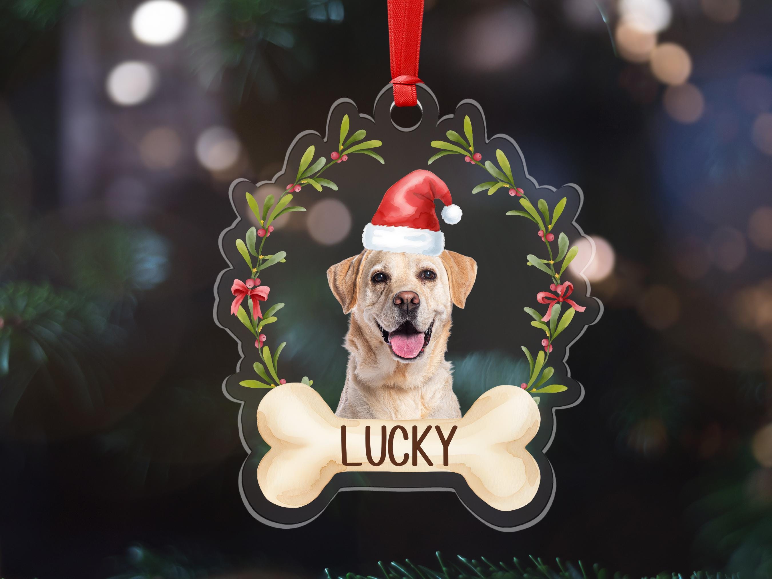 Personalized Photo Pet Ornament, Custom Pet Portrait Ornament Dog Lover ...