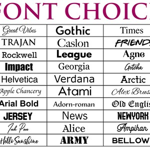 Puede incluir: Un gr&aacute;fico con una lista de diferentes fuentes, incluyendo "Great Vibes", "Gothic", "Times", "TRAJAN", "Caslon", "FRIENDS", "Rockwell", "League", "Agne", "Impact", "Georgia", "Gotcha", "Helvetica", "Verdana", "Arctic", "Apple Chancery", "Atami", "Alex Brush", "Arial Bold", "Adorn-roman", "Old English", "JERSEY", "News", "NEWYORK", "Ink Pen", "Alice", "Ampihan", "Hello Sunshine", "ARMY" y "BELLOWS".