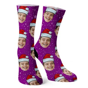 Custom Christmas Socks, Face Socks, Christmas Socks Personalized, Christmas Gag Gift, Picture Socks Customized Funny Photo Gift For Him, Her image 8