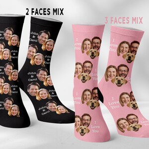 Photo Socks, Custom Socks, Custom Face Socks w Text, Men's Gifts, Groomsmen Socks, Funny Gifts for Him Personalized Socks, Gag Gift for Him image 3