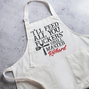 Personalized Aprons for Men, Dad Gifts from Daughter, Son, Wife, BBQ Grill Gifts for Dad, Barbeque Grill Master, Grilling Gifts for Men him