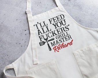 Personalized Aprons for Men, Dad Gifts from Kids, BBQ Grill Gifts for Dad, Barbeque Grill Master, Grilling Gifts for Men Dad Christmas Gifts